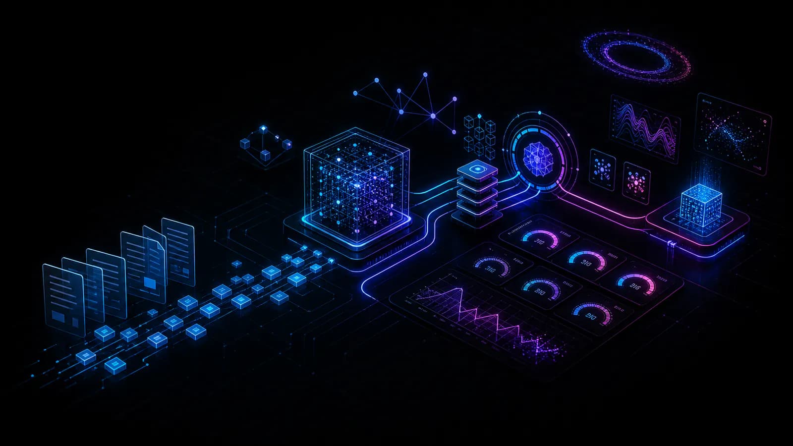 AI retrieval and model monitoring architecture with vector index and inference endpoint