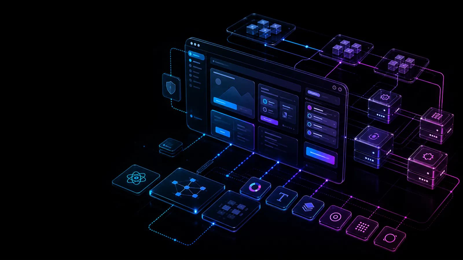 Full-stack application architecture with web UI panels, service modules, and API routes